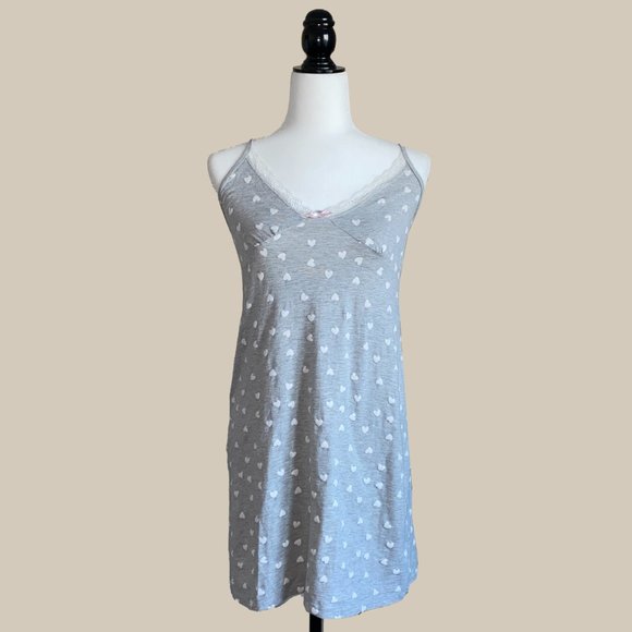 Emily & Jane Cotton Heart Print Chemise Small - Picture 2 of 8